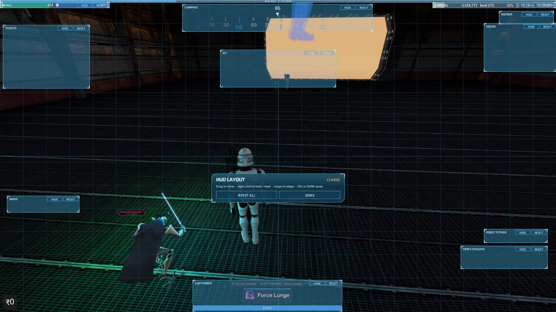 Editing the layout of the Classic HUD.